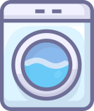 Self-service laundry machine illustration